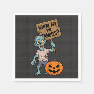 Halloween Zombie Cartoon and funny Napkin