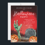 Halloween Zombie Cemetery Party Invitation<br><div class="desc">Invite your friends to join you for a scare (if they dare) at a Halloween Party. This invitation is perfect for a Halloween costume party or for a halloween themed birthday party for older kids,  teens,  or adults. Easily customise the text with the online editor.</div>