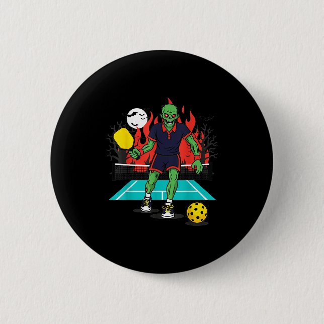 Halloween Zombie Ckleball Player Soky Costume  6 Cm Round Badge (Front)