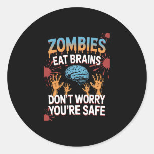 Halloween Zombie Classic Round Sticker