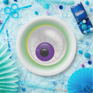 Halloween Zombie Ghost Eyeball Cyclops Eye Paper Plate