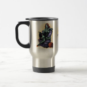 Halloween Zombie Girl Pin Up Travel Mug