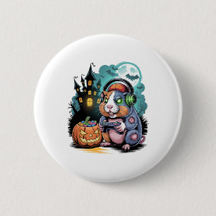 Halloween Zombie Guinea Pig Gamer Haunted Castle G 6 Cm Round Badge