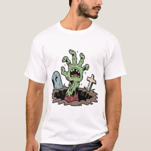Halloween Zombie Hand Emerging from Grave T-Shirt