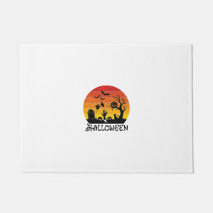 Halloween Zombie Hand Tombstone Tree Black Cat Bat Doormat