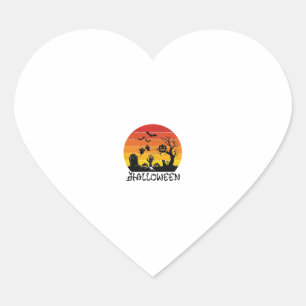 Halloween Zombie Hand Tombstone Tree Black Cat Bat Heart Sticker