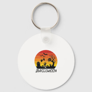 Halloween Zombie Hand Tombstone Tree Black Cat Bat Key Ring