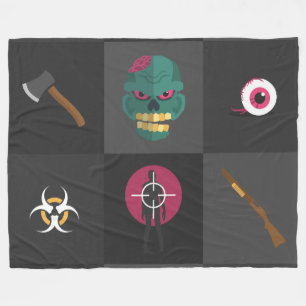 halloween zombie hunter fleece blanket