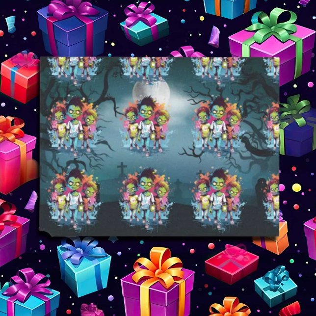 Halloween zombie kids blue tissue paper (Zombie Walkers,  Your birthday party won't be complete without an array of gruesome zombie props! )