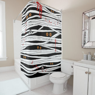 Halloween Zombie Mummy Bandages Creepy Eyes Shower Curtain