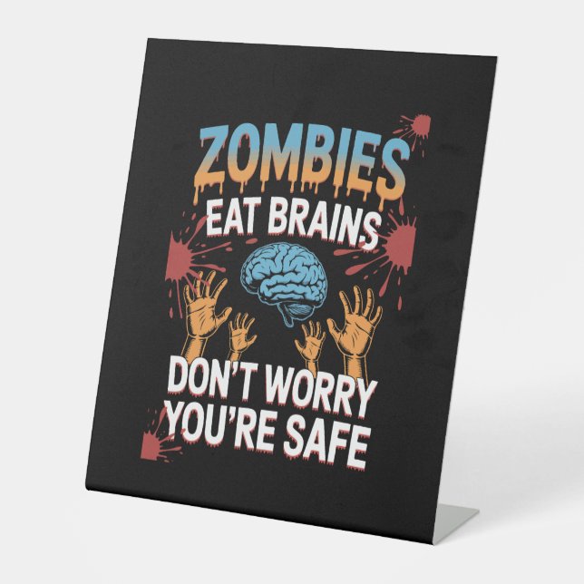 Halloween Zombie Pedestal Sign (Front)