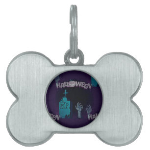 halloween zombie pet tag