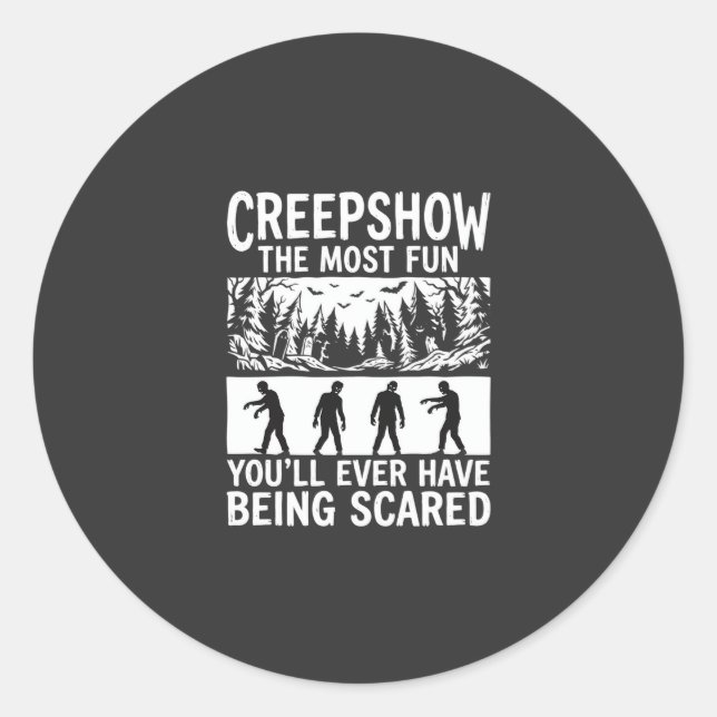 Halloween Zombie Scared Horror Vector Design_1 Classic Round Sticker (Front)
