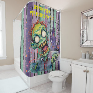 Halloween, Zombie,Scream From The Purple Castle Shower Curtain