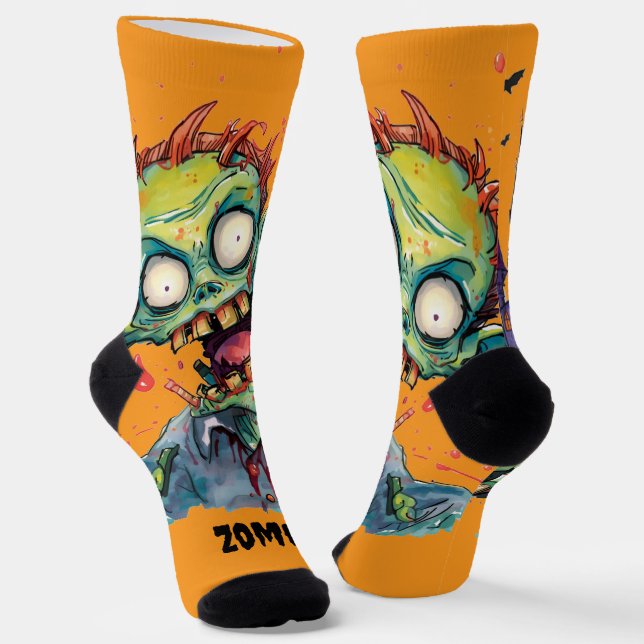 Halloween, Zombie,Scream From The Purple Castle ,  Socks (Angled)