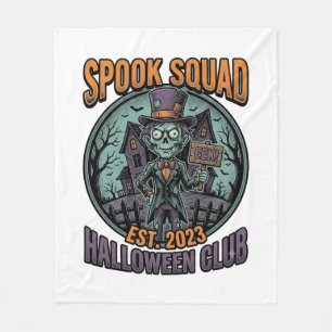 Halloween Zombie Shirt Funny Spook Squad Engraved  Fleece Blanket