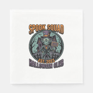 Halloween Zombie Shirt Funny Spook Squad Engraved  Napkin