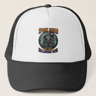 Halloween Zombie Shirt Funny Spook Squad Engraved  Trucker Hat