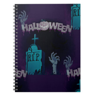 halloween zombie spiral notebook