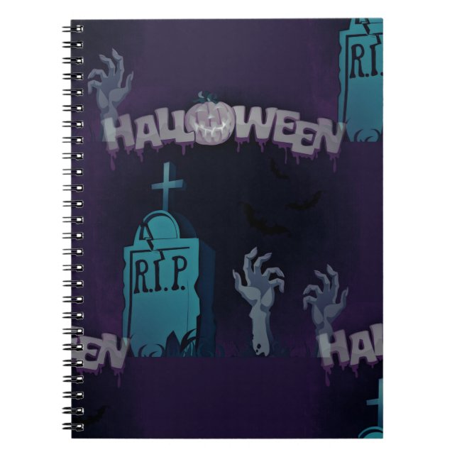 halloween zombie spiral notebook (Front)