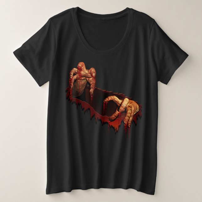 Halloween Zombie T-shirt Plus Size Zombie Costume  (Design Front)