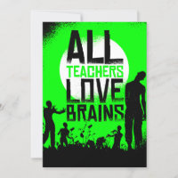 halloween zombie teachers love brains funny