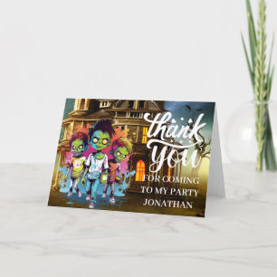 Halloween zombie-themed kids THANK YOU  Card
