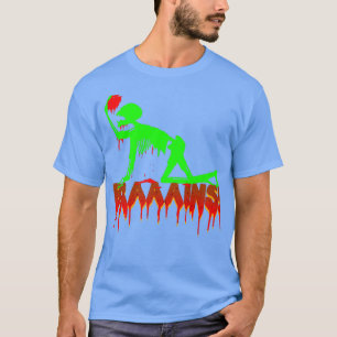 Halloween Zombie Undead Shadows Creepy Brains Skel T-Shirt