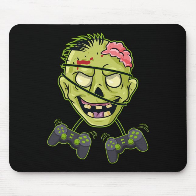 Halloween Zombie Video Gamer Controllers Boys Kids Mouse Pad (Front)