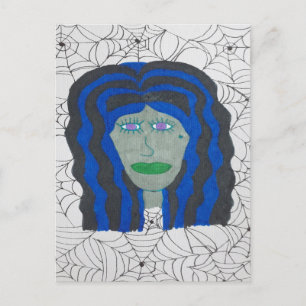 Halloween Zombie Woman Postcard