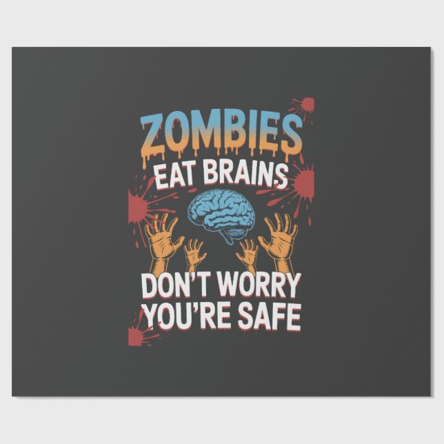 Halloween Zombie Wrapping Paper (Flat)