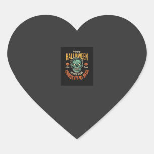 Halloween Zombies Ate My Brain Heart Sticker