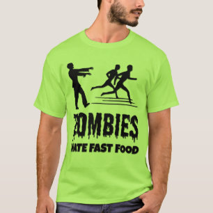 Halloween Zombies Hate Fast Food Joggers Funny T-Shirt