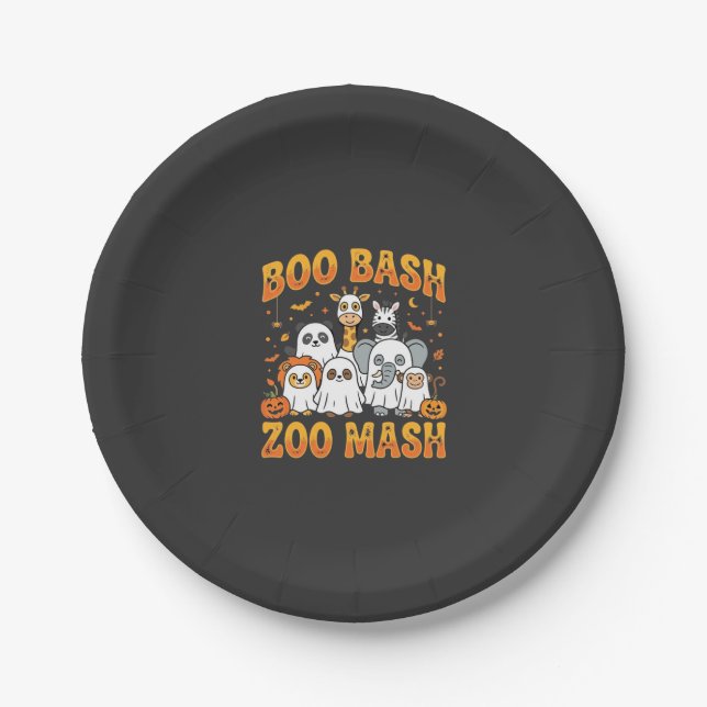 Halloween Zoo Animals Boo Bash Zoo Mash_1 Paper Plate (Front)
