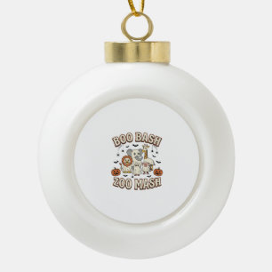 Halloween Zoo Boo Bash Funny Animal Party_1 Ceramic Ball Christmas Ornament