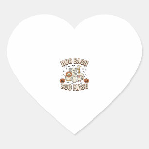 Halloween Zoo Boo Bash Funny Animal Party_1 Heart Sticker