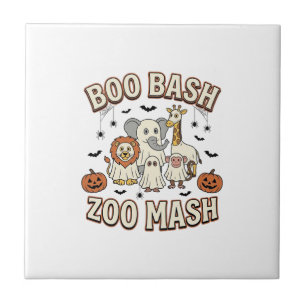 Halloween Zoo Boo Bash Funny Animal Party_1 Tile