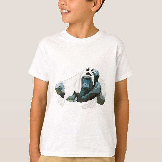 Halloween Zoo Gorilla Ghost T-Shirt (Front)