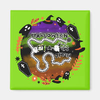 Halloweenathon Circle Game Board Green Magnet