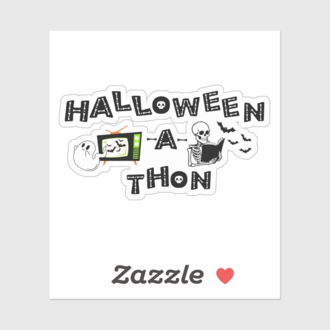 Halloweenathon Logo with Skele Sticker (Sheet)