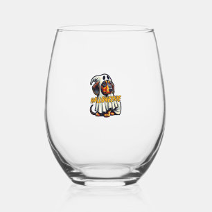 Halloweenie Funny Halloween Dachshund Dressed As A Stemless Wine Glass