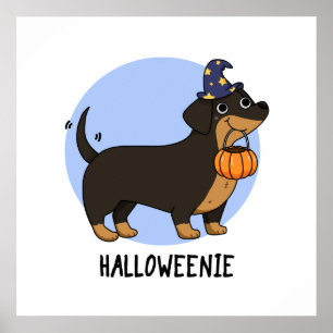 Halloweenie Funny Sausage Dog Pun  Poster