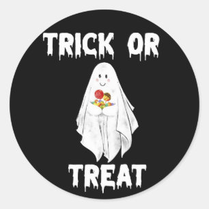 Hallowen Funny White Ghost Classic Round Sticker
