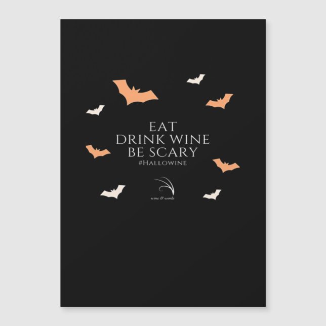 Hallowine Halloween Quote Eat Drink Be Scary (Front)