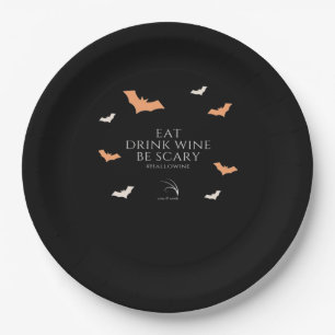 Hallowine Halloween Quote Eat Drink Paper Plate