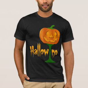 Hallowino Pumpkin Wine Glass Halloween T-Shirt