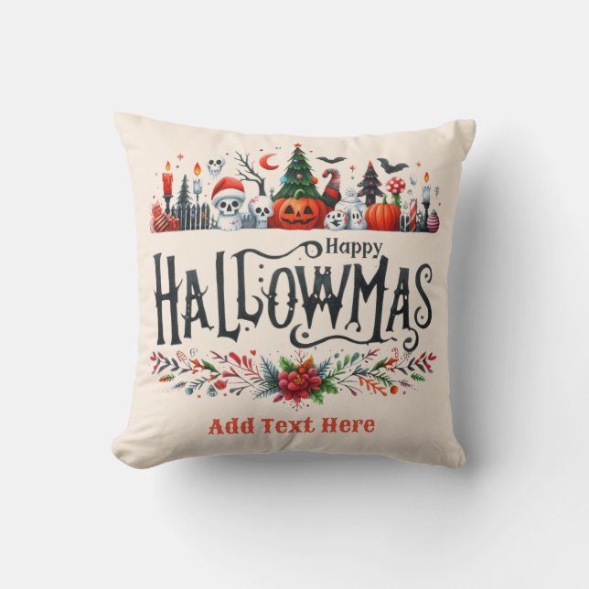 Hallowmas DECOR Halloween Christmas Mashup  Cushion (Front)