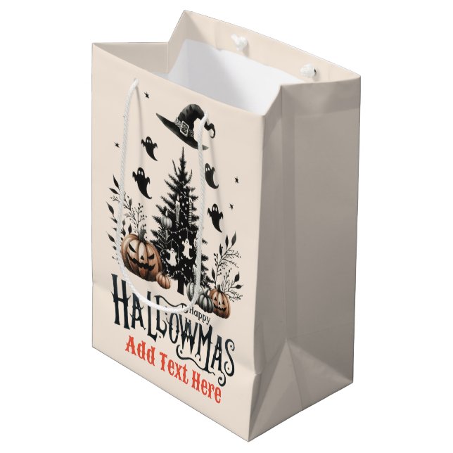 Hallowmas Halloween Christmas Mashup Medium Gift Bag (Front Angled)