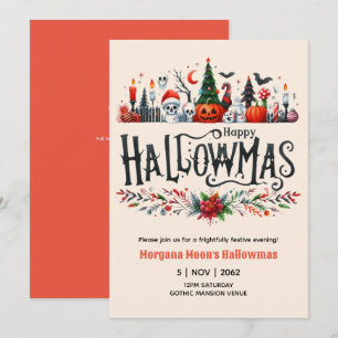 Hallowmas Invitations Halloween Christmas Mashup