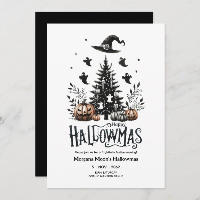 Hallowmas Invitations Halloween Christmas Mashup (Front/Back)